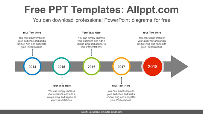 Arrow across circles PowerPoint Diagram Template - Powerpoint and ...