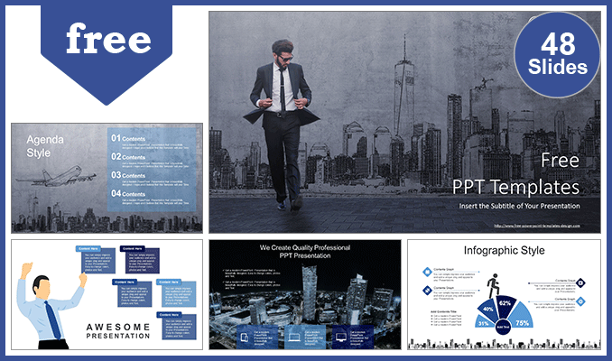 Businessman Cityscape PowerPoint Templates - Powerpoint and google ...