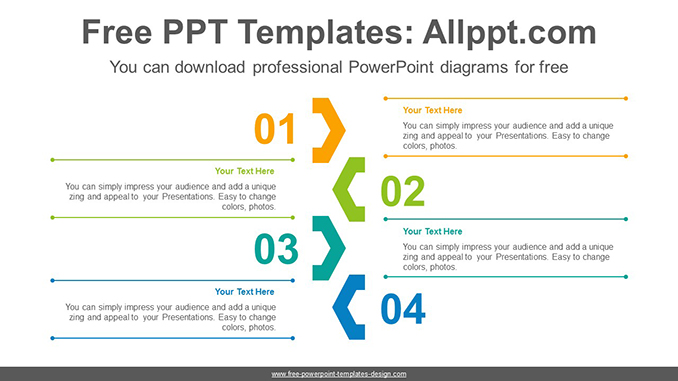 Central Chevron Point PowerPoint Diagram Template - Powerpoint And ...