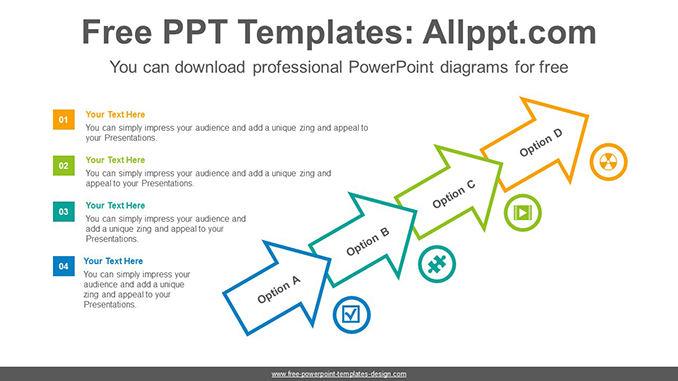 Clustered diagonal arrow PowerPoint Diagram Template - Powerpoint and ...