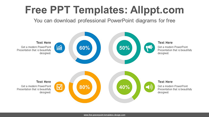 Colorful Doughnut Charts PowerPoint Diagram Template - Powerpoint And ...