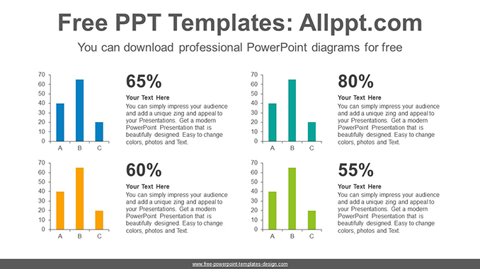 Four vertical bar chart PowerPoint Diagram Template - Powerpoint and ...