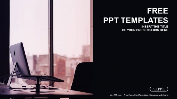 Laptop computer in the office PowerPoint Templates - Powerpoint and ...