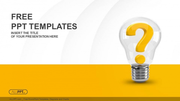 Light bulb with question mark as idea and solution symbol PowerPoint ...