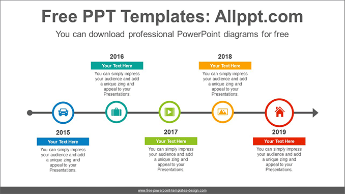 Line arrow circled PowerPoint Diagram Template - Powerpoint and google ...