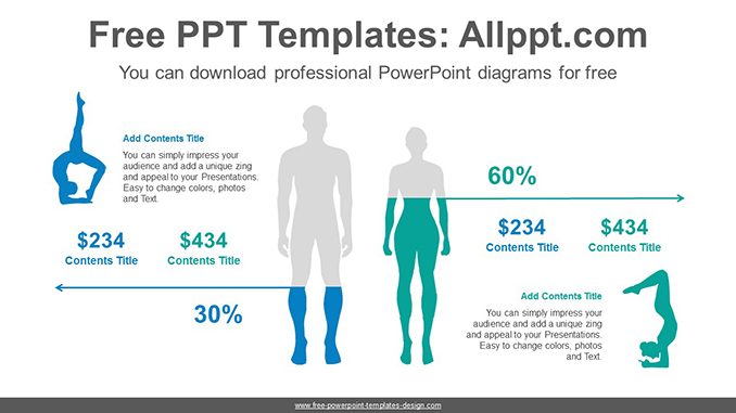 Male Female Silhouette Chart PowerPoint Diagram - Powerpoint and google ...