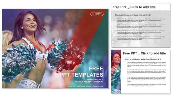 Portrait Of Cheerleaders With Pompoms PowerPoint Templates - Powerpoint ...