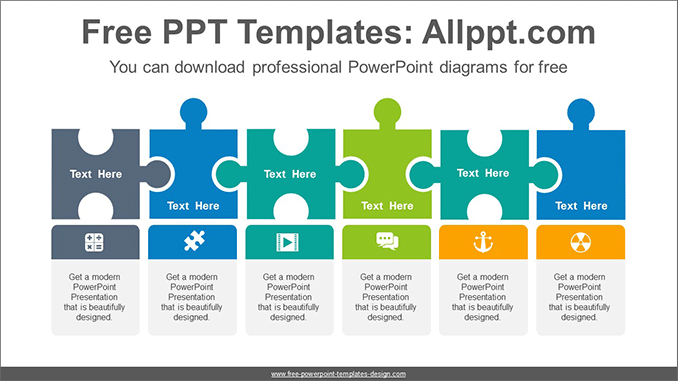 Puzzle process PowerPoint Diagram Templates - Powerpoint and google ...