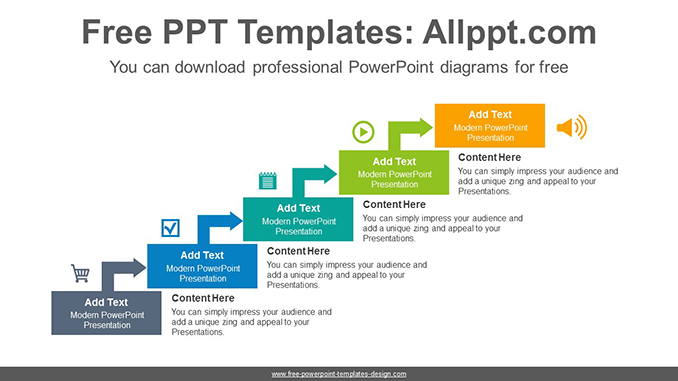 Right angle arrow banner PowerPoint Diagram Template - Powerpoint and ...