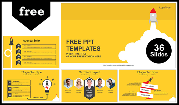 Rocket Launched PowerPoint Template - Powerpoint and google slides ...