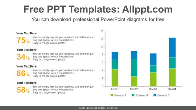 powerpoint show total on stacked bar chart